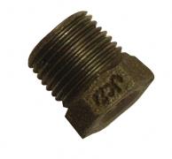 Black Malleable Iron Hexagon Reducing Bush Male x Female - 3/8 x 1/4in BSP